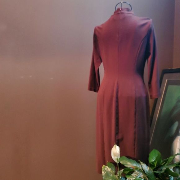 Vintage Chocolate Brown Talbots Petites Dress - Picture 5 of 8